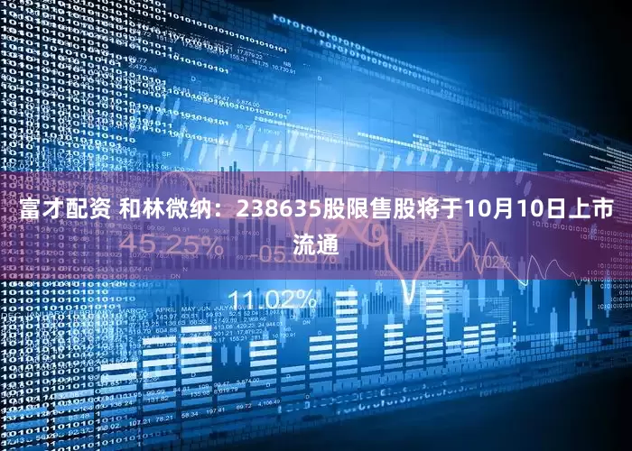 富才配资 和林微纳：238635股限售股将于10月10日上市流通